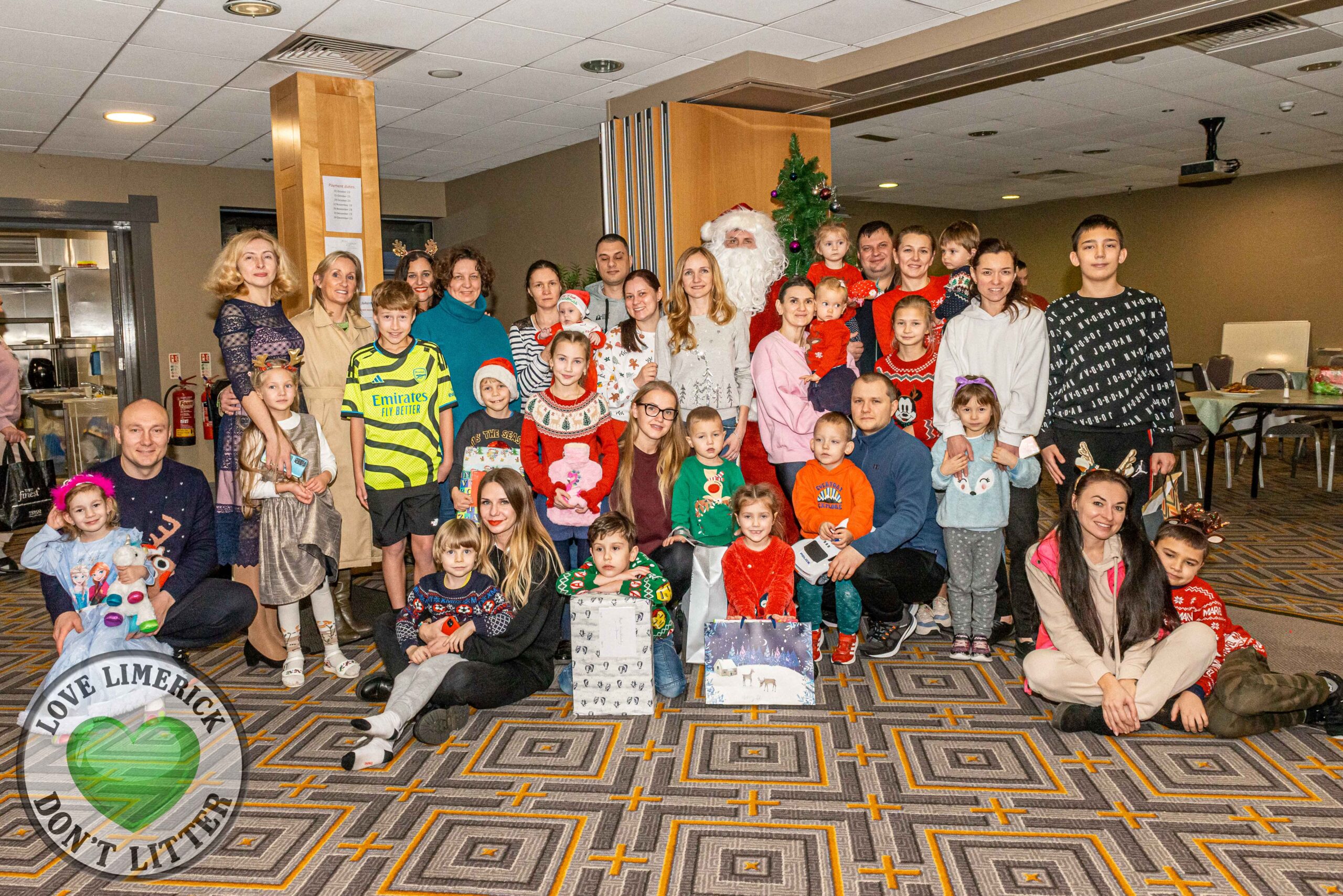 Ukraine Christmas in Limerick 2023 - Santa Claus visited little refugees who have recently arrived in Ireland from the ongoing war in Ukraine