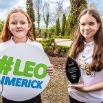 Pictured at the 2024 Limerick Student Enterprise Awards Final at the Castletroy Park Hotel on March 14, 2024 were Gaelcholaiste Ui Chonba students Isis Cacciaguerra and Nell McMahon who came 1st place in the Junior Category for their project 'Baile Do Bheacha', a small shelter for bees, and will move on to the Student Enterprise Programme National Finals, taking place at Croke Park in Dublin on May 9th, 2024. Picture: Olena Oleksienko/ilovelimerick