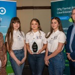 Pictured at the 2024 Limerick Student Enterprise Awards Final at the Castletroy Park Hotel on March 14, 2024 were Aideen Corry, Business Advisor, Local Enterprise Office and Mike O'Byrne, Business Advisor, Local Enterprise Office with students from Desmond College who came 2nd in the Intermediate Category for their project 'Tooth in One'. Picture: Olena Oleksienko/ilovelimerick