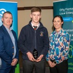 Pictured at the 2024 Limerick Student Enterprise Awards Final at the Castletroy Park Hotel on March 14, 2024 were Mike O'Byrne, Business Advisor, Local Enterprise Office and Helen Ryan, Senior Enterprise Development Officer with a student from Villiers School who came 3rd in the Senior Category for his project 'Agri Trees'. Picture: Olena Oleksienko/ilovelimerick