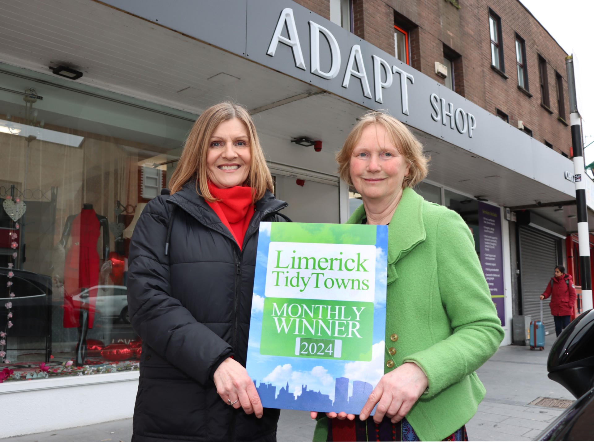 Limerick City Tidy Towns Bi-Monthly Award for January-February 2024 goes to the Adapt Charity Shop on Parnell Street