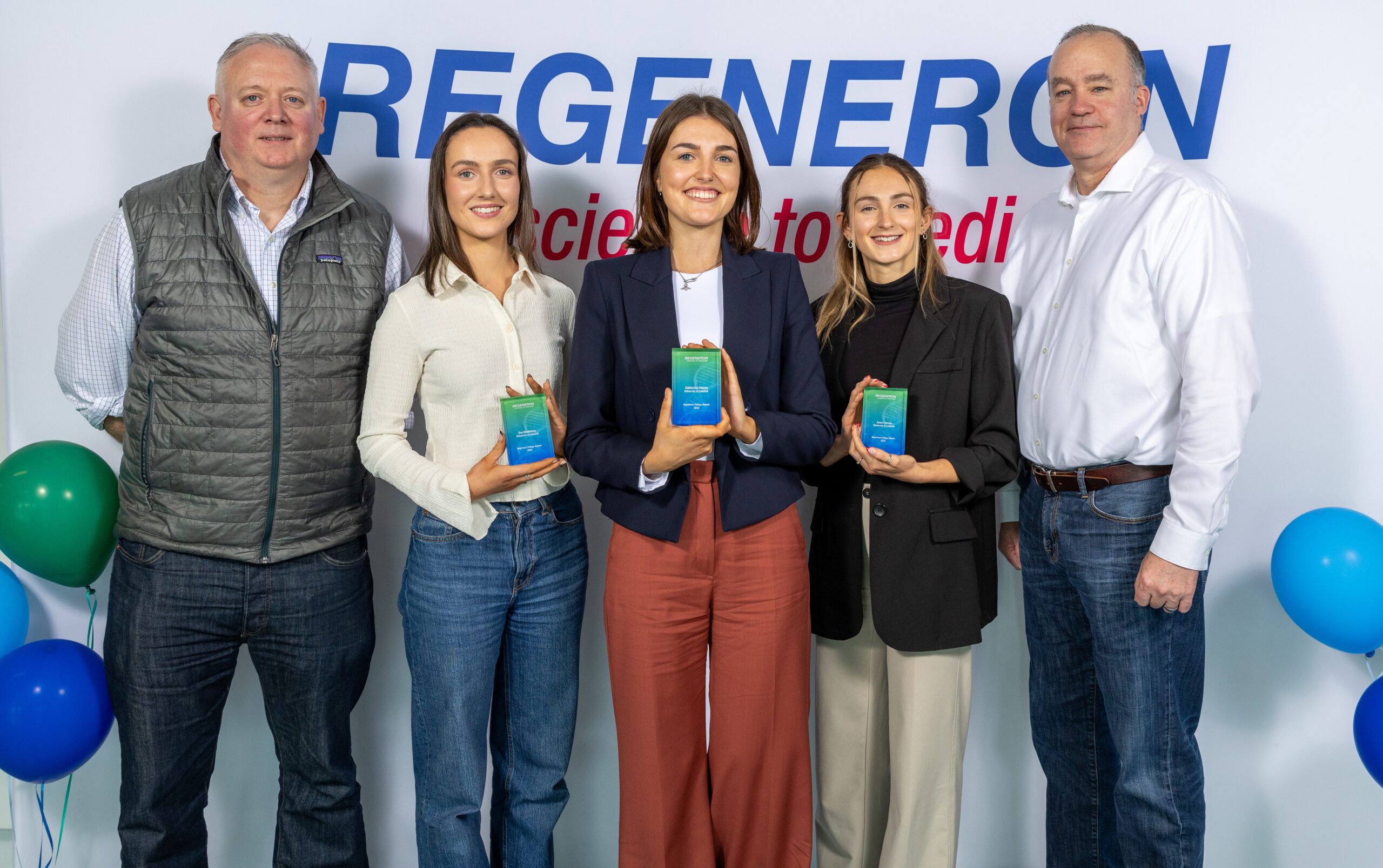 220224 Regeneron College Awards University of Limerick. Anna Feenan, Carigaline Co Cork, Kate Storan, Dooradoyle Co Limerick and Eva McMahon, Ardnacrusha Co Clare. Pic Arthur Ellis