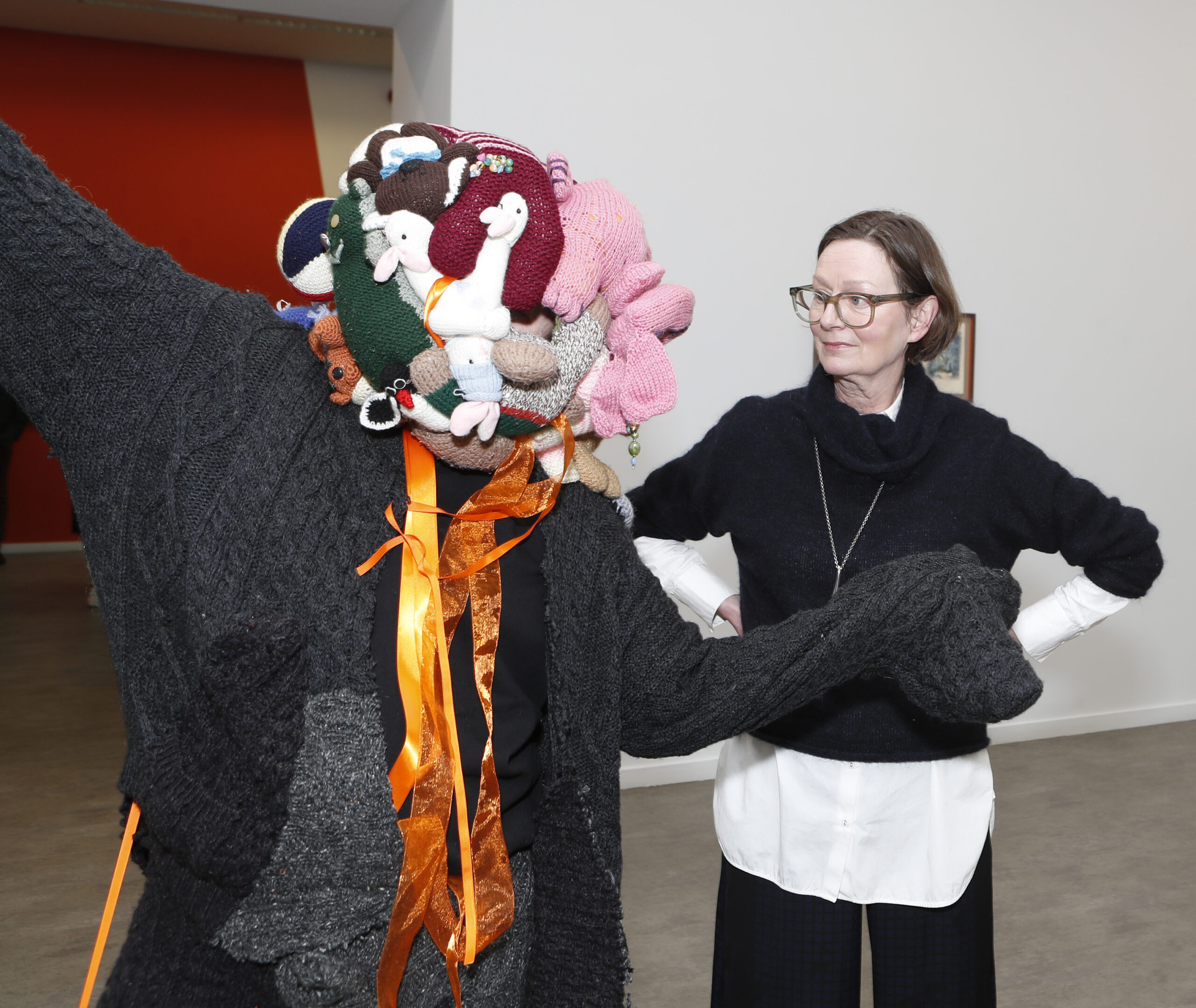 With Compliments. Photographed in the Limerick City Gallery of Art at the opening of Mountains, Fall on Us by artist Austin McQuinn were the artist and Úna McCarthy, Director, LCGA Photograph Liam Burke/Press 22