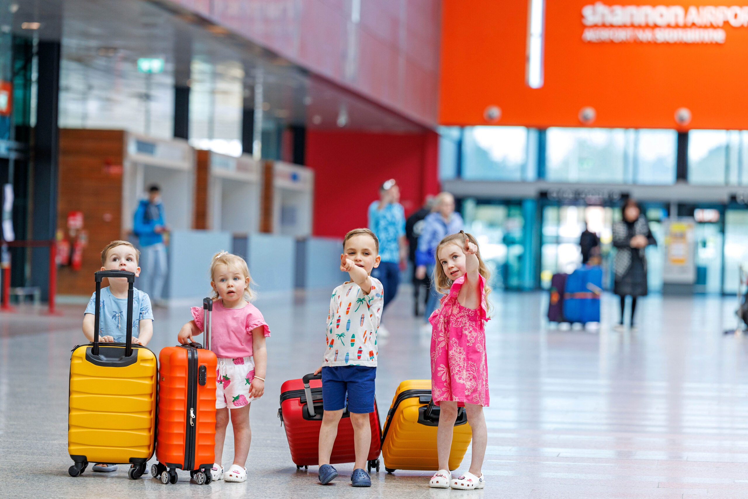 Shannon Airport’s bustling summer schedule for 2024 has officially launched, with the airport offering the dream gateway to sunshine breaks and city escapes. The airport will operate 33 services to 11 countries across Europe, the UK & the USA this summer, including a new daily service to New York-JFK from 24th May. Pictured at the launch of the summer schedule are L-R Sienna Mullally (5), Sofia Mullally (2) Castletroy Limerick, Hugo Donoghue (3) and Louis Donoghue (4) Dooradoyle Limerick. Pic Arthur Ellis
