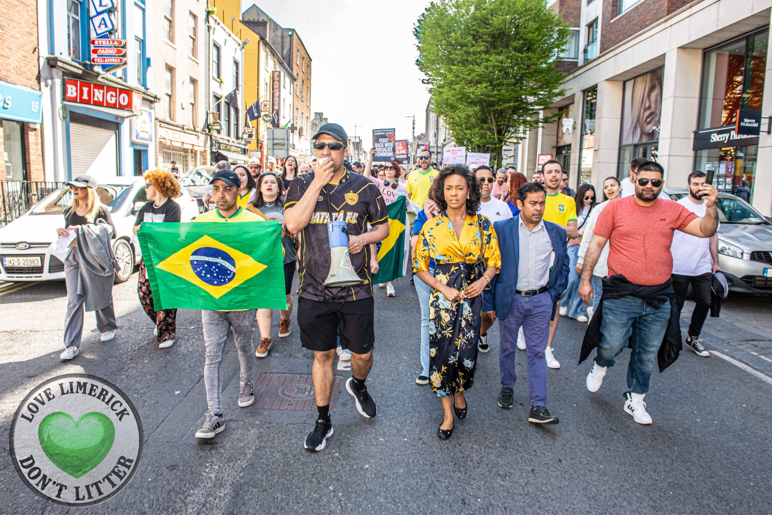 A crowd of more than 200 people gathered in Limerick City on Sunday, April 21, to show their solidarity with all communities in Limerick and across the country, spreading their message that xenophobia is not welcome. PIcture: Olena Oleksienko/ilovelimerick
