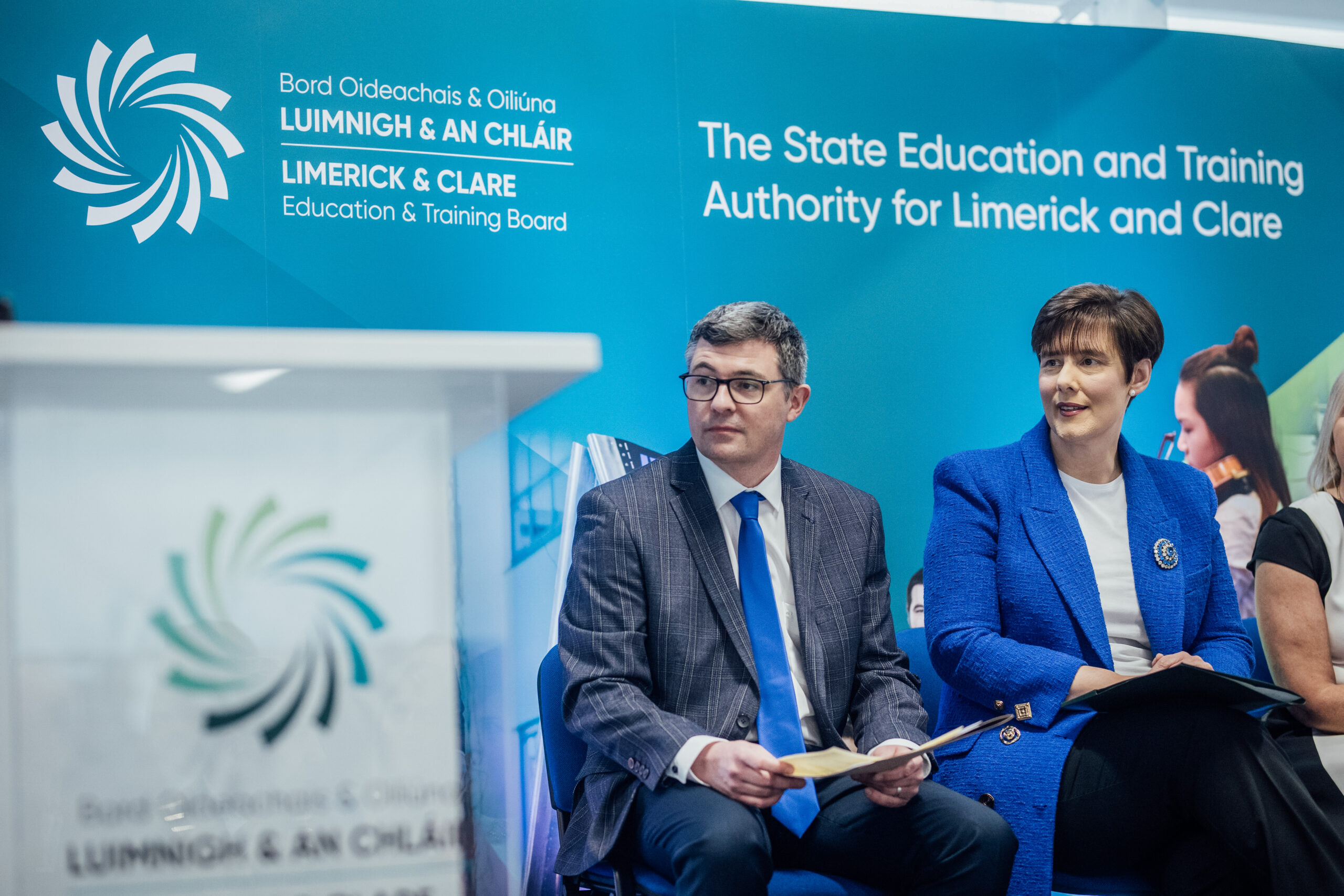 No Repro Fee pictured at the official opening by the Minister for Education, Norma Foley TD, of a new state-of-the-art school extension at Ennis Community College/Gaelcholáiste an Chláir in Ennis, Clare today. Pic. Brian Arthur