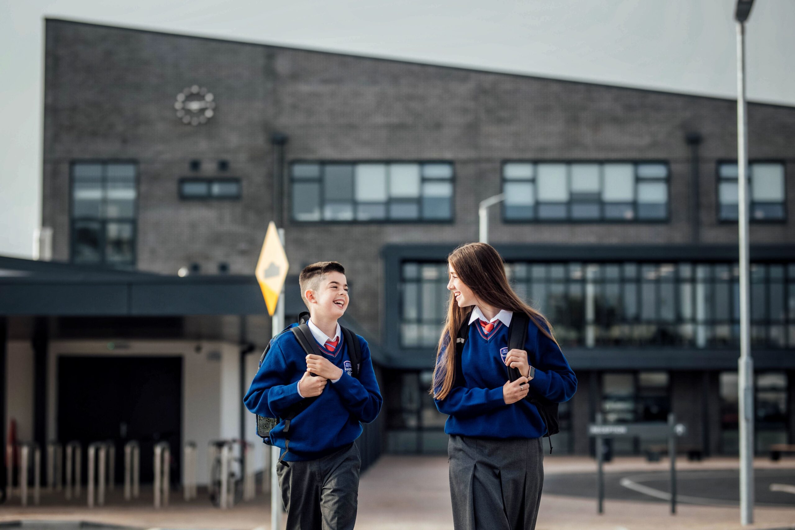 No Repro Fee first year twins Jack and Ava O’Farrell (Raheen) pictured on the first day of classes at Mungret Community College's new €36 million school campus which will serve 1000 students in Raheen, Dooradoyle and Mungret Pic. Brian Arthur