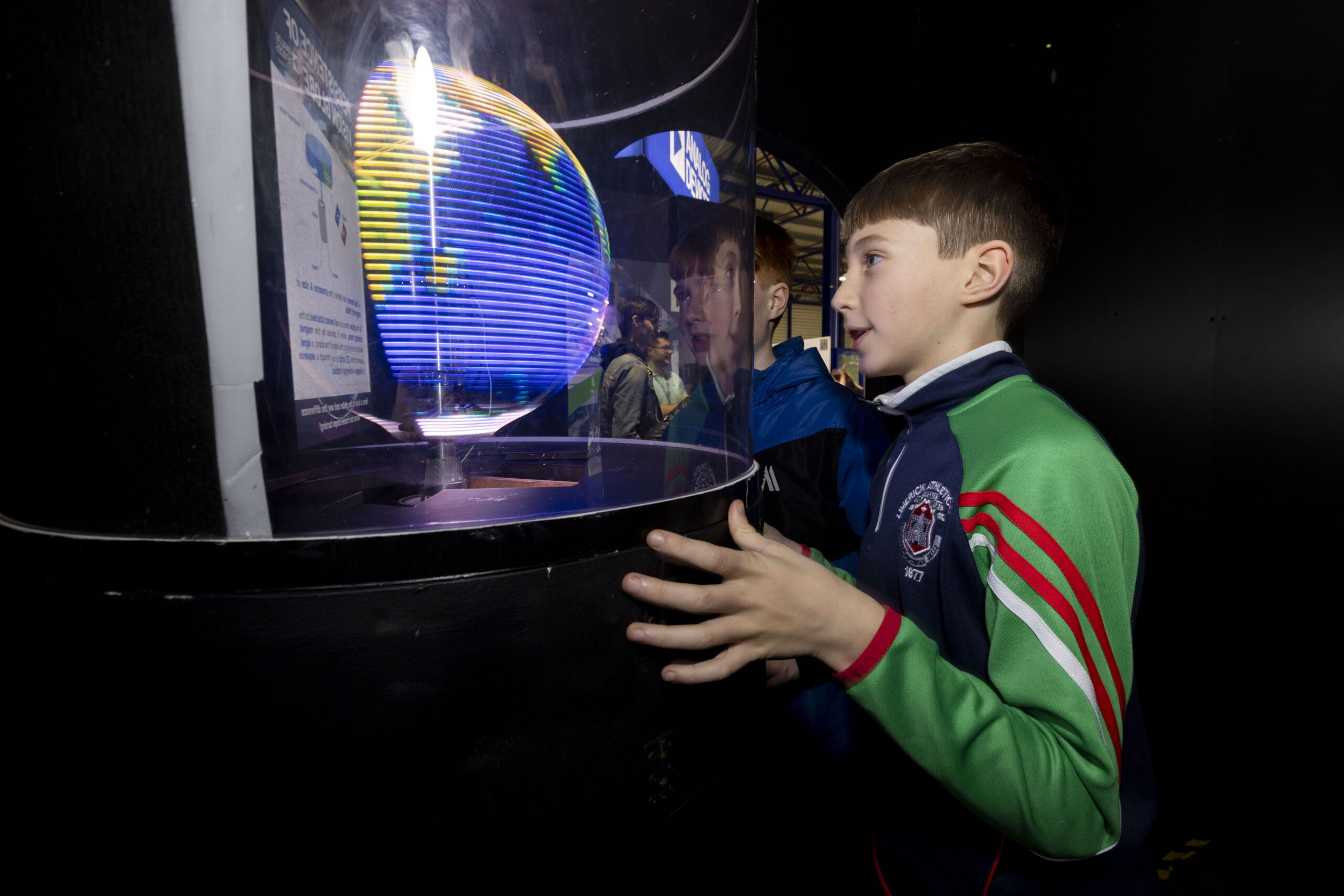 Analog Devices (ADI), a Gold Sponsor of the BT Young Scientist & Technology Exhibition (BTYSTE) since 2000, is gearing up for its 25th year of participation in Europe's largest STEM event of its kind. To mark the milestone, ADI hosted an exclusive preview of its interactive technology stand before it heads to the RDS for the exhibition in the New Year. Local children were treated to a sneak peek of the stand, which features hands-on demonstrations showcasing the same cutting-edge analog, digital, and software technologies ADI uses to drive advancements in digitized factories, mobility, and digital healthcare, combat climate change, and reliably connect humans and the world. Pictured at the preview were, Oscar and Conall Redmond. Photo by Alan Place.