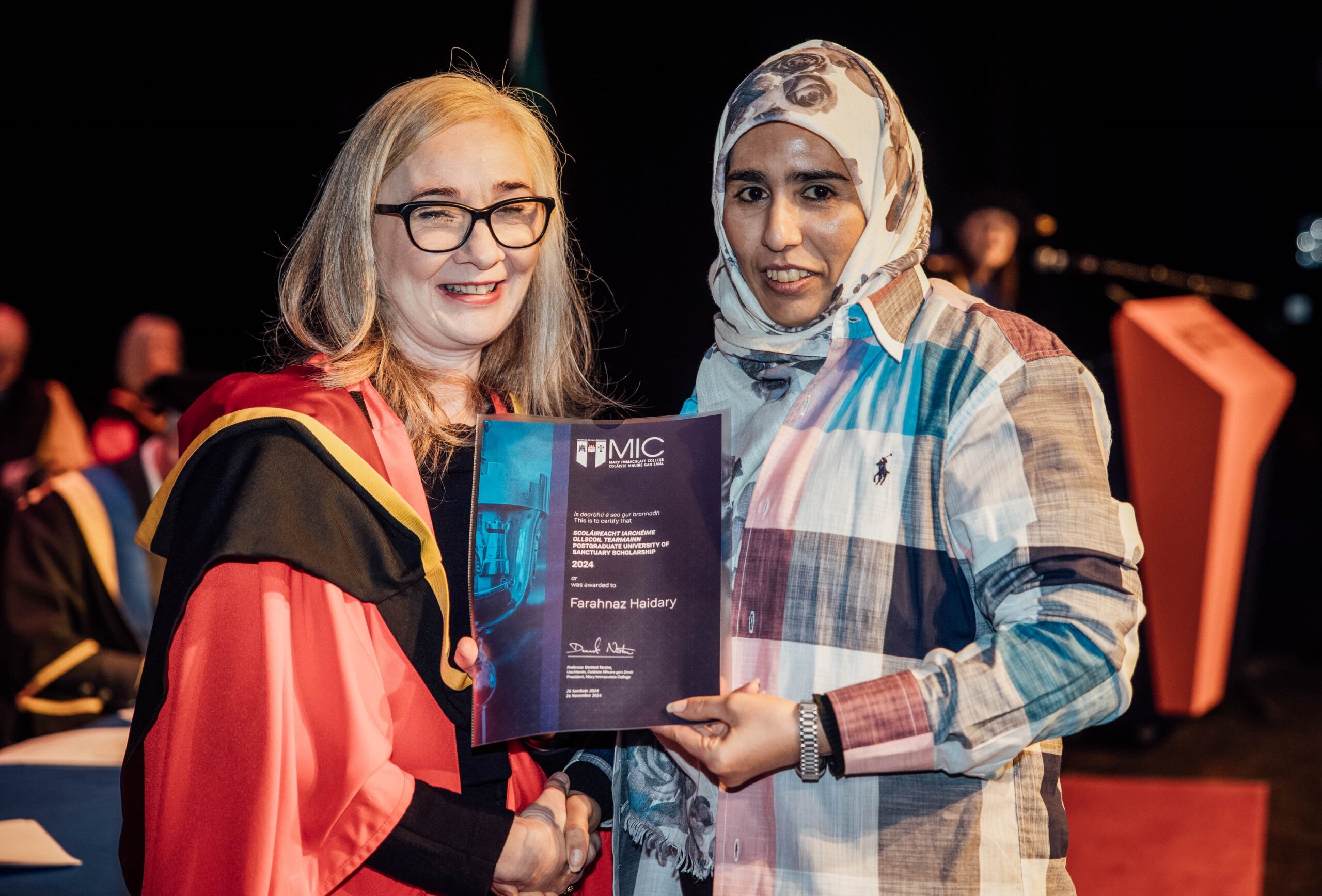 Mary Immaculate College announce a Human Rights advocate and a linguistics academic have been awarded 2024 MIC Postgraduate University of Sanctuary Scholarships