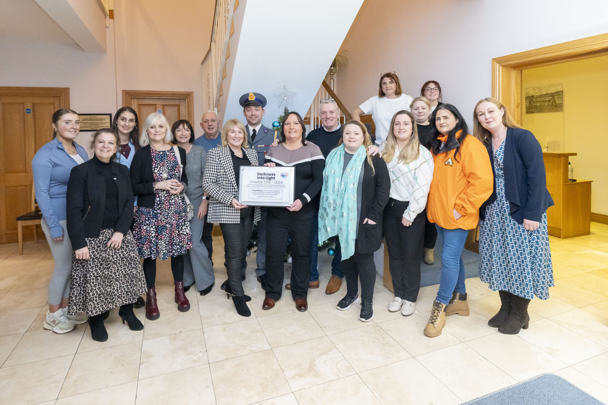 03/12/2024 Volunteers pictured at a Pieta 15 Year Milestone Gathering for Darkness Into Light which took placer at Pieta Midwest Mungret, Co. Limerick. Pic: Don Moloney