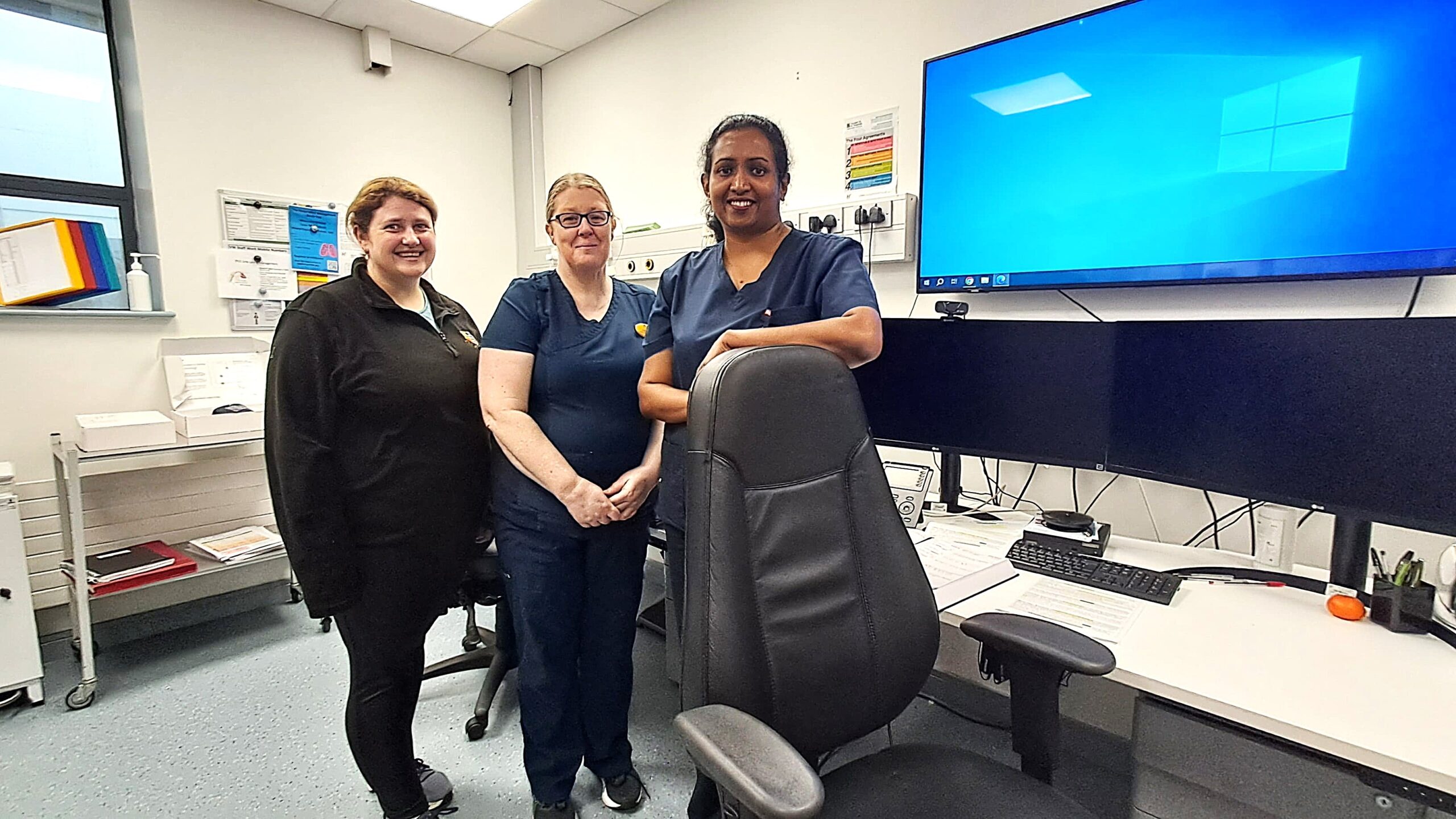 Virtual Ward staff at UHL (from left): Christina Finnerty, Staff Officer; and Clinical Nurse Managers Linda Daffy (CNM3) and Jesna Jose (CNM2).