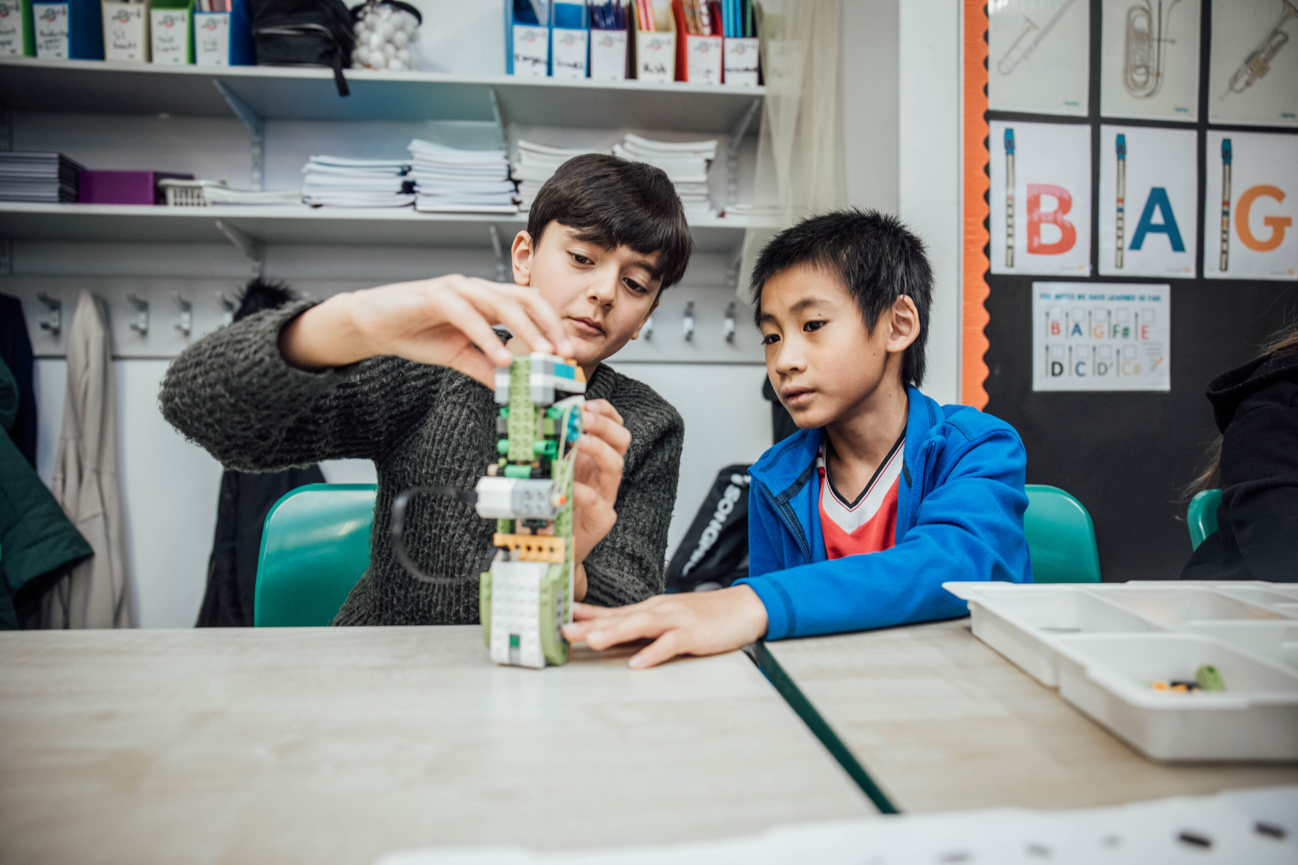 No Repro Fee: Zayn Rehman and Irfan Mohd Ariri pictured at the Analog Robotics Workshop in Limerick Educate Together Pic. Brian Arthur