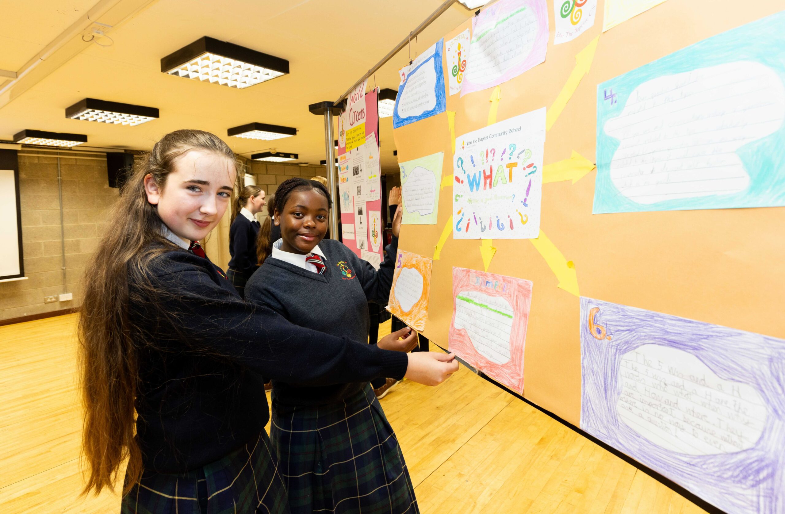 27.05.25 Pictured at the inaugural NEEDS (Negotiating the Essentials for Education in Democratic Societies) Schools Conference hosted by the University of Limerick were, John the Baptist Communion its School, Hospital Co. Limerick students, Nicole OíSullivan and Hannah Moyo. Photo: Alan Place
