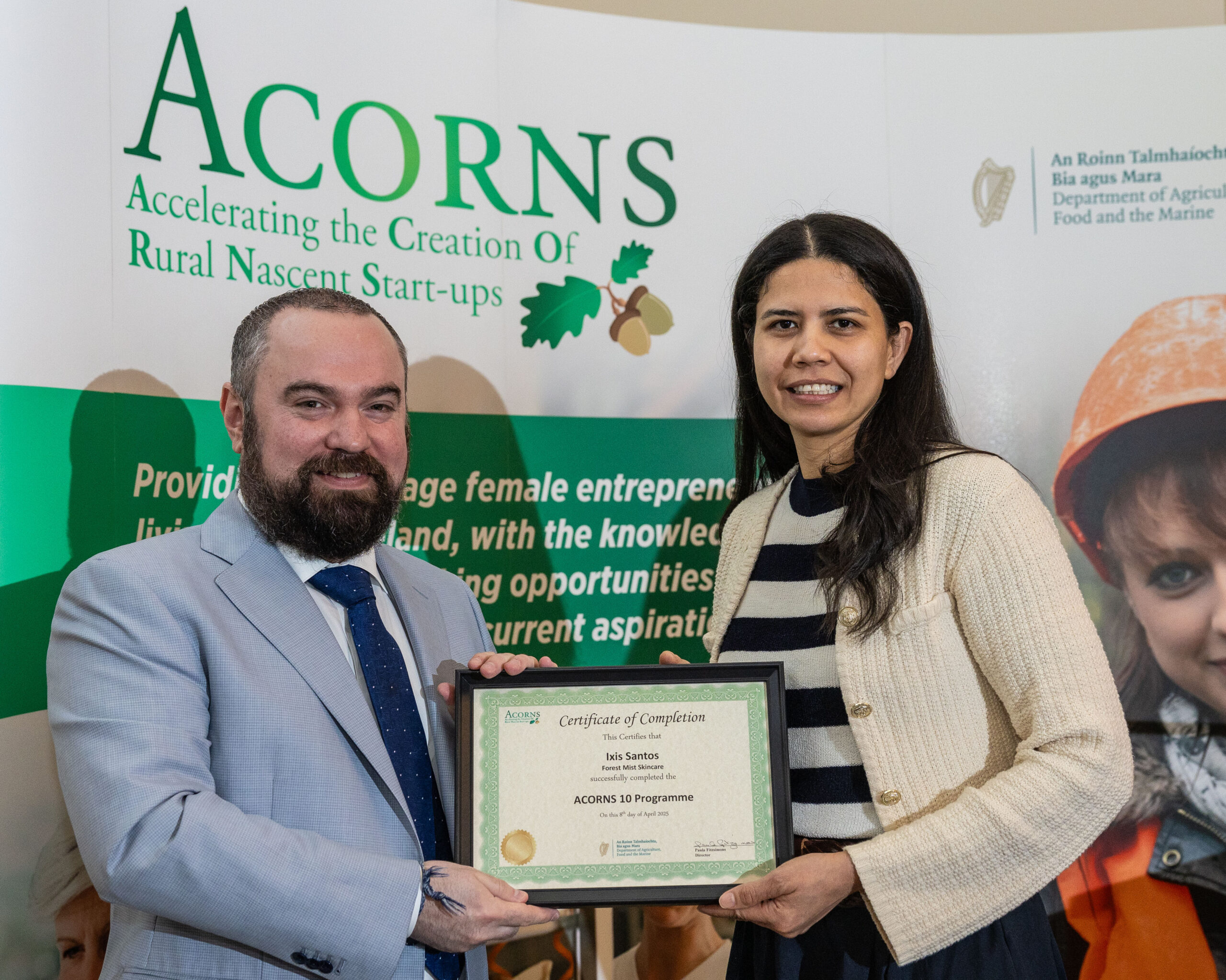 Peter Johnston, Department of Agriculture, Food and the Marine and Ixis Santos, Forest Mist Skincare, Limerick Pic Orla Murray/Coalesce