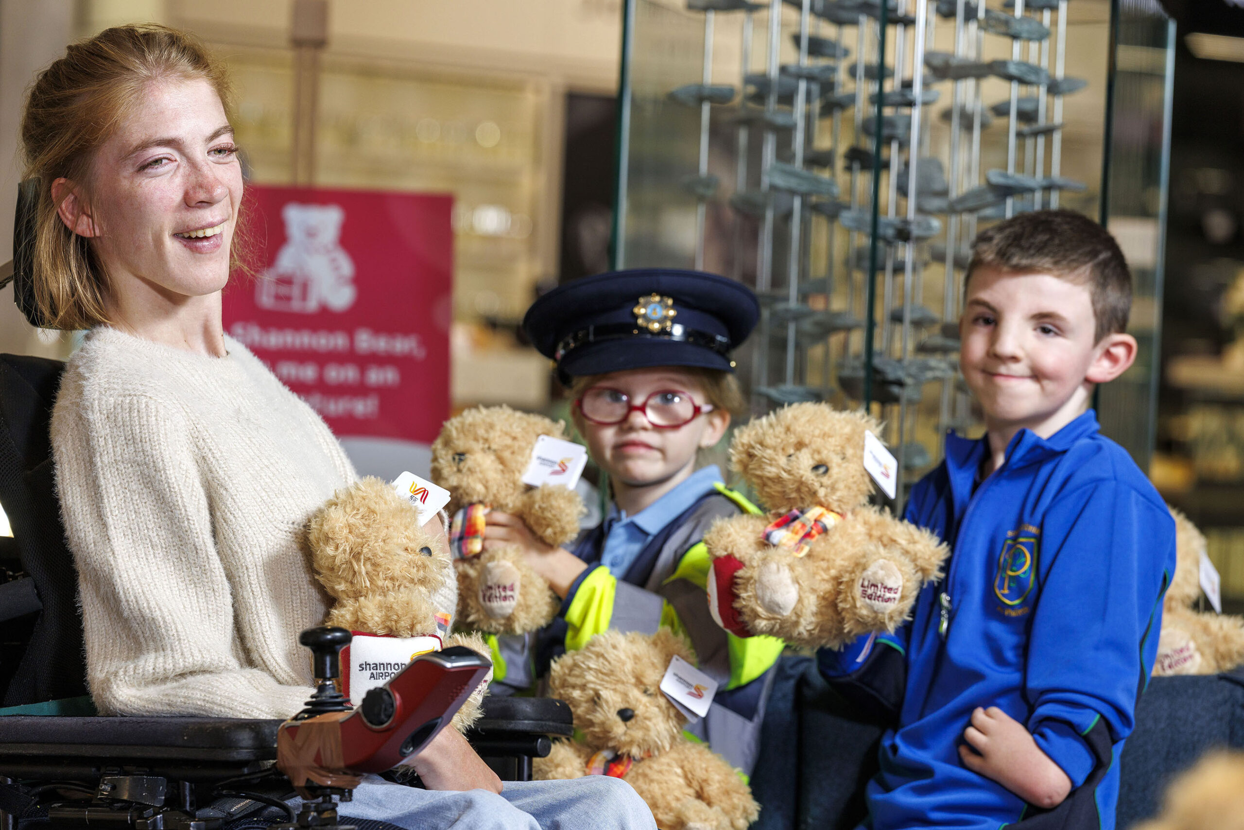 Shannon Bear Lands at Shannon Airport to Support Children’s Charities There’s a heartwarming new arrival at Shannon Airport! Meet Shannon Bear - a limited-edition, cuddly companion who’s here for a very special cause. Every Shannon Bear sold will help raise vital funds for The Shannon Airport Group’s 2025 charity partners: Clare Crusaders and Little Blue Heroes. These two incredible organisations work tirelessly to support children with additional needs and families of children undergoing long-term medical care. By picking up a Shannon Bear, you’re not just taking home a cute souvenir - you’re helping to make a real difference in the lives of local children and their families. Pictured L-R Nicole Norton, Ennis, Aoibhin O’Connor (8), Ennis and Lucas Poland-Corbett (8) from Ardnacrusha Co Clare. Pic Arthur Ellis.