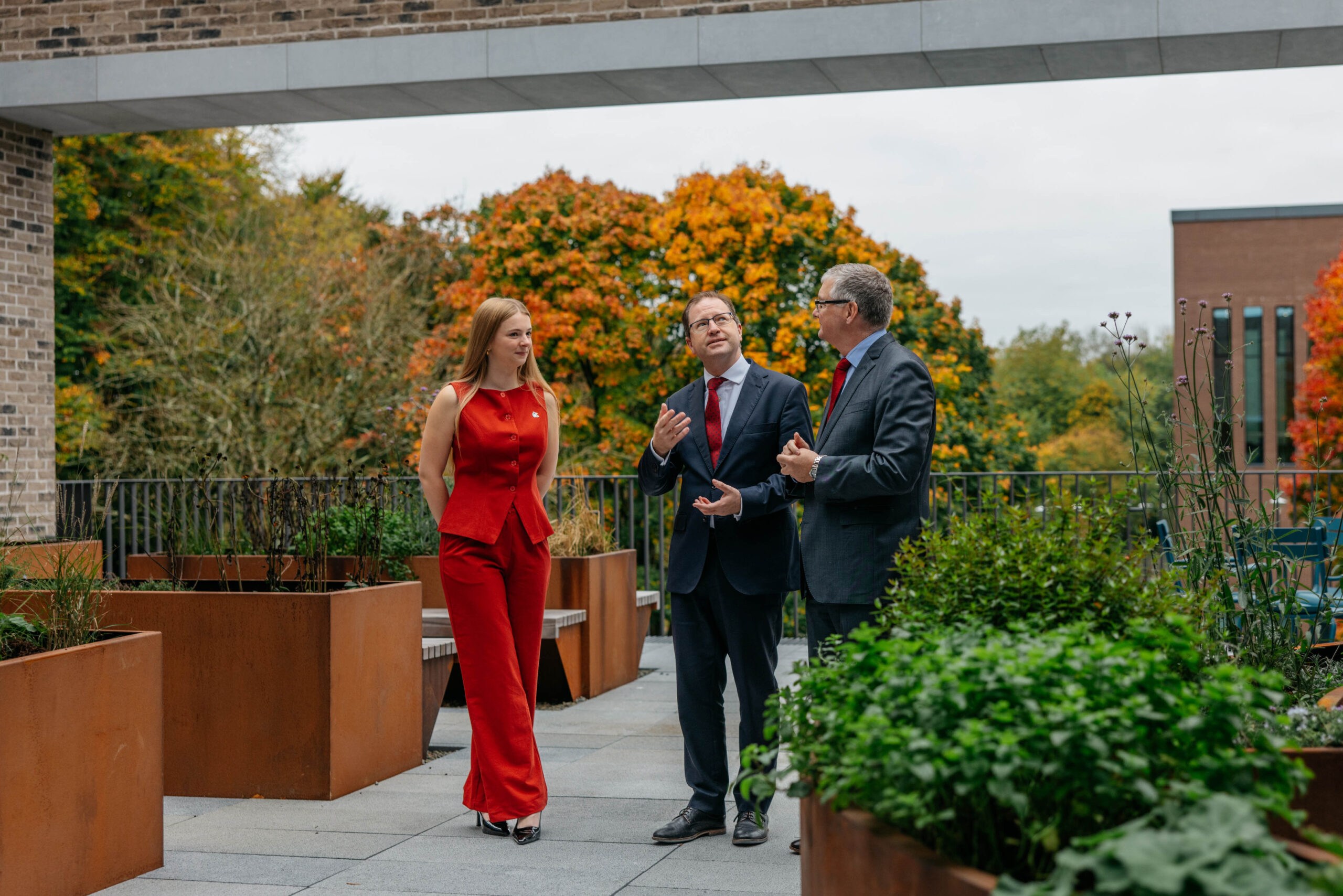 University of Limerick celebrated the official opening of its landmark new Student Centre, a striking hub designed by and for students. Síofra Foley, UL Student Life President, Minister for Further and Higher Education, Research, Innovation and Science, James Lawless, TD and Professor Shane Kilcommins, Acting UL President at the opening of the The €34 million facility. The Student Centre was made possible through the ‘Leave a Legacy’ initiative, in which UL students voted to co-fund the project via a phased levy beginning in 2017. Nearly 80 percent of the cost was student-funded, underscoring the strong sense of ownership and partnership behind the development. Pic Sean Curtin True Media..