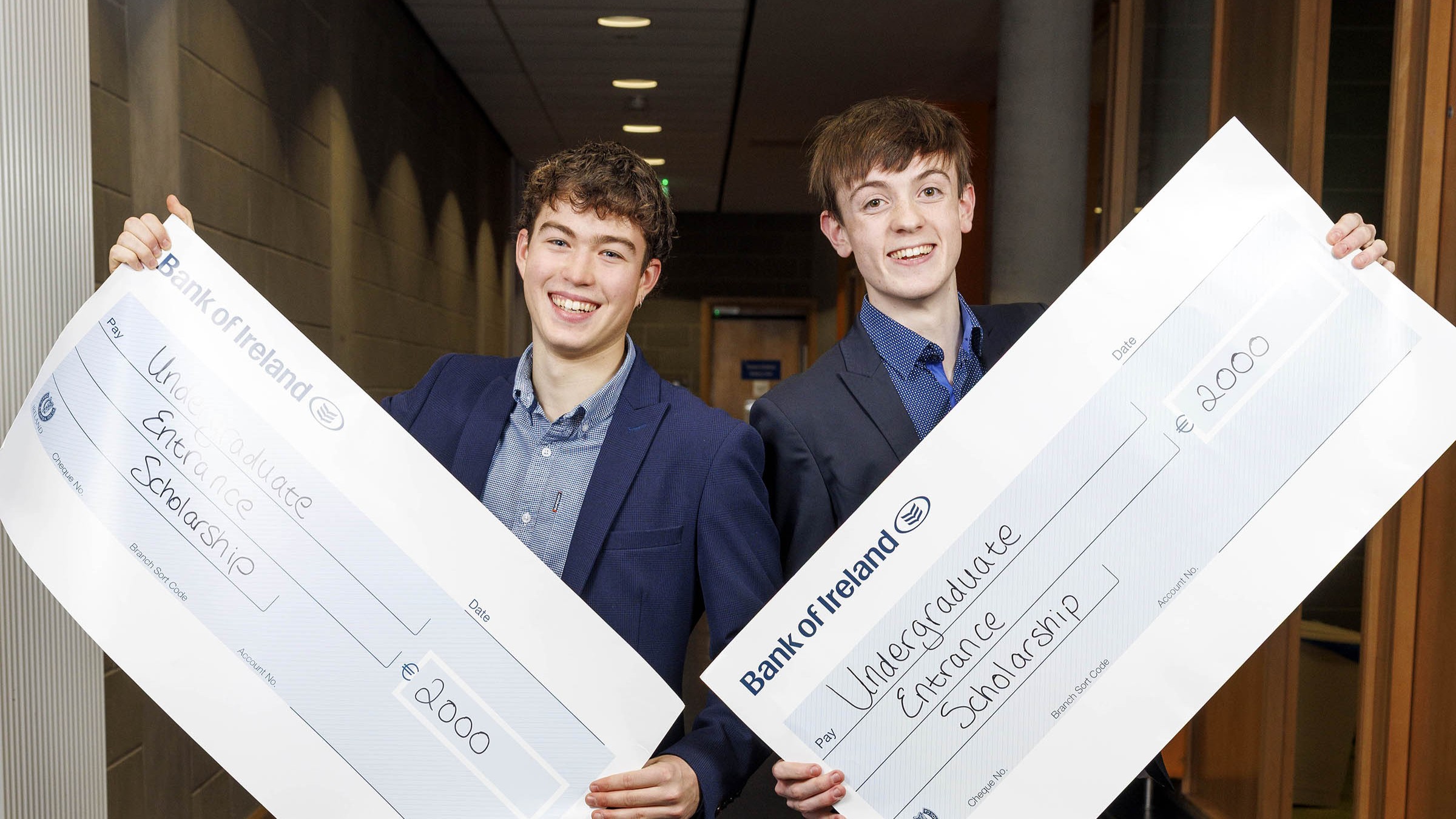 Pictured at the recent Mary Immaculate College Awards Ceremony was Cathal Guilfoyle, Newport Co Mayo and Darragh Treacy, Castletroy Limerick. The scholarship, valued at €2,000 was awarded on the basis of high-level CAO points obtained in the Leaving Certificate Examination. The annual MIC College Awards Ceremony, held in the Lime Tree Theatre, saw 94 students from MIC being recognised for their academic and other notable achievements with just over €320,000 presented on the night in scholarships, awards and bursaries..Pic: Arthur Ellis