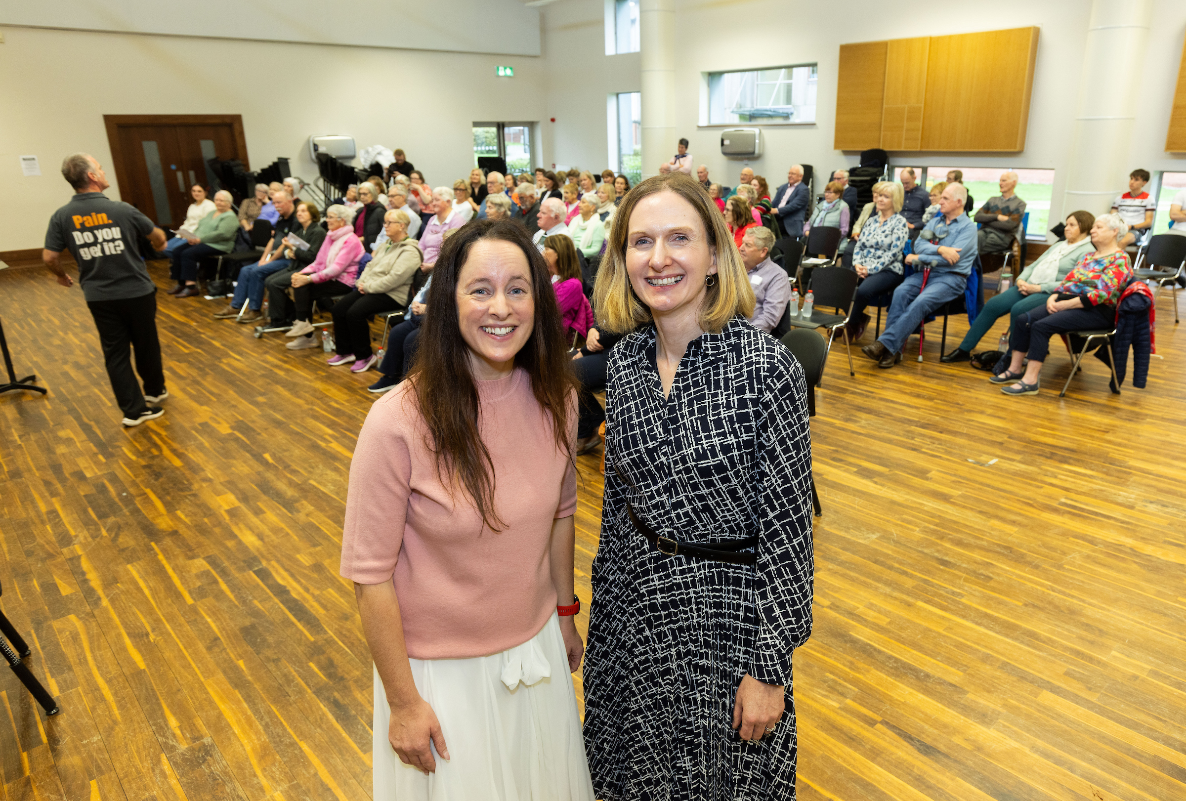 Researchers from University of Limerick hosted a special event to share experiences from the ComExPain trial, a community-based study focused on supporting older adults living with musculoskeletal pain. Following a public callout, over 90 adults from the Midwest were recruited to take part in this study into chronic pain in older adults, and how exercise can help alleviate this pain. Led by Professor Karen McCreesh, the ComExPain feasibility trial, supported by Chronic Pain Ireland and funded by the Health Research Board, explored how specialised exercise classes delivered in local setting could support older people living with chronic pain. 92 people took part in Yoga, Pilates and Aqua classes delivered by UL-trained trainers from Limerick Sports Partnership. Barriers to being active include fear of how safe it is, lack of skilled support, and a lack of exercise opportunities designed with the needs of people with chronic pain in mind. The aim of this project has been to fill this gap. This event highlighted the importance of community involvement in pain research. The event brought together researchers, participants, and local partners to deliver the findings of the research and to celebrate the work of those who took part. Pictured at the event were, Dr Mairéad Conneely, School of Allied Health, UL and Professor Karen McCreesh, School of Allied Health, UL. Picture: Alan Place