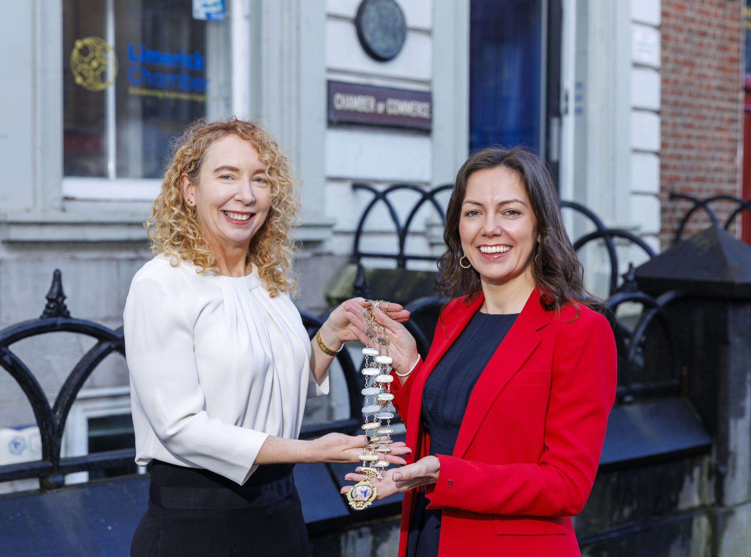 Limerick Chamber Presidency - Outgoing President, Mairead Connolly pictured with with new President, Maria Gleeson