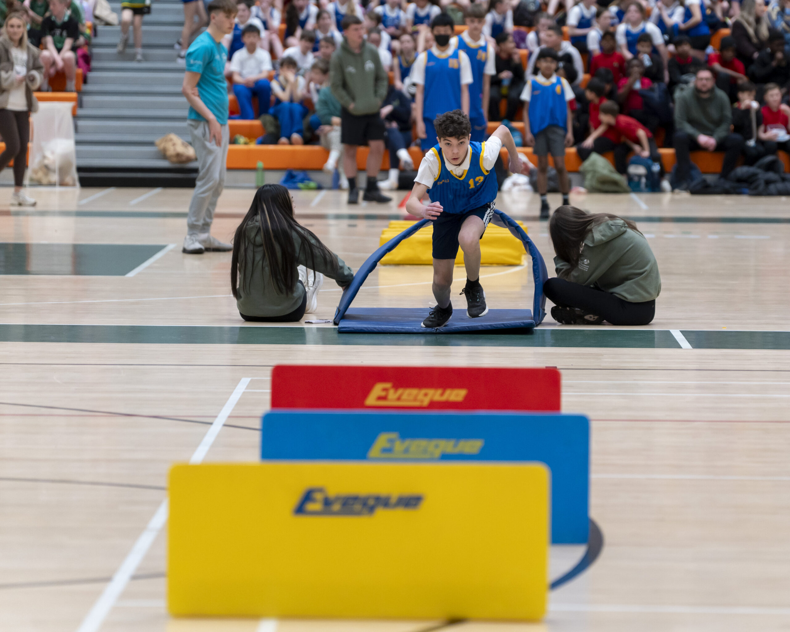 381 children from 13 Limerick schools who took part in the Limerick Sports Partnership's 'Sports Hall Athletics Day' which took place at the UL Arena. Pic: Don Moloney