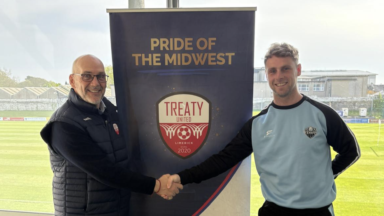 Ian McMahon, Managing Director, Treaty United (left) - and Tommy Heffernan, CEO, Tempo Football (right)