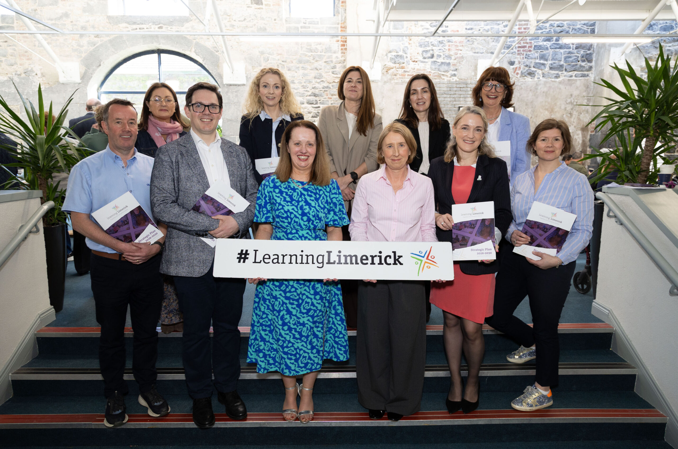 Pictured at the launch of the Learning Limerick Strategic Plan 2026–2030 were members of the Learning Limerick Steering Group, Joe Leddin, Adrienne O’Connell, Michael MacCurtain, Maeve Liston, Yvonne Lane, Michelle Hannon, Lisa Haugh, Sarah Brady, Cora Foley and Orlaith Borthwick. Picture: Alan Place