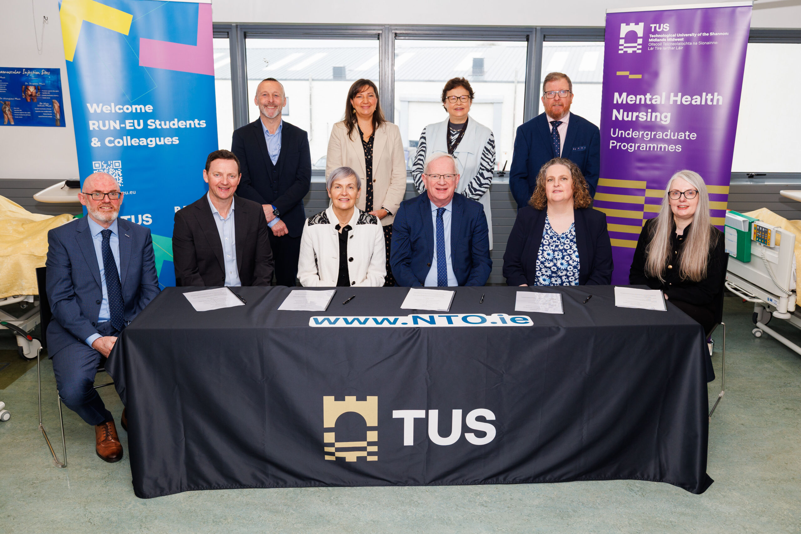 Credit Jeff Harvey Back row from left: Tony Dalton, Director, Further Education and Training Services Laois Offaly ETB, Deputy Director of the National Tertiary Office, Tanya Jones, Vice President of Academic Affairs and Registrar at TUS, Maria Kyne, Colin Cummins, Director of Further Education and Training Tipperary ETB Front Row: Paul Patton, Director, Further Education and Training Limerick and Clare ETB, Joe Cunningham, Chief Executive of Laois Offaly ETB, Bernadette Cullen, Chief Executive Officer Limerick and Clare ETB, President of TUS, Professor Vincent Cunnane, Clodagh Kelly. Chief Executive Officer Tipperary ETB, Antonine Healy, Director of Further Education and Training at Longford Westmeath ETB.