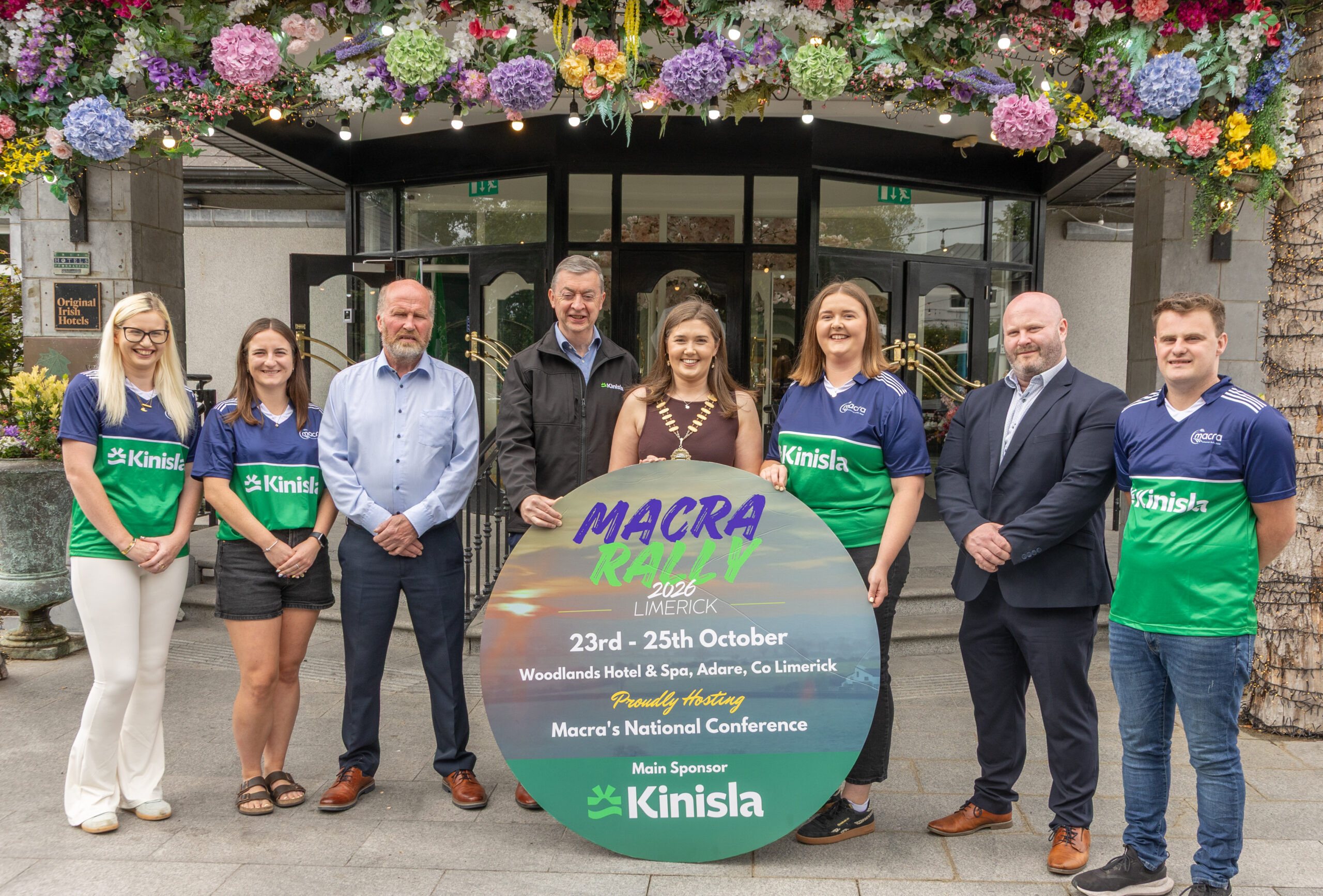 Pictured at the launch of the 2026 Macra Annual Conference L-R Louise Crowley, Ashley Primrose (Rally Committee members), James Tangney (Chair of Kinisla), Pat Murphy (CEO of Kinisla), Josephine O'Neill (National President of Macra), Elaine Houlihan (Limerick Rally Chairperson), James O'Connell (Director of Agribusiness & Sustainability) & Ciaran Sexton (Chairperson of Limerick Macra)