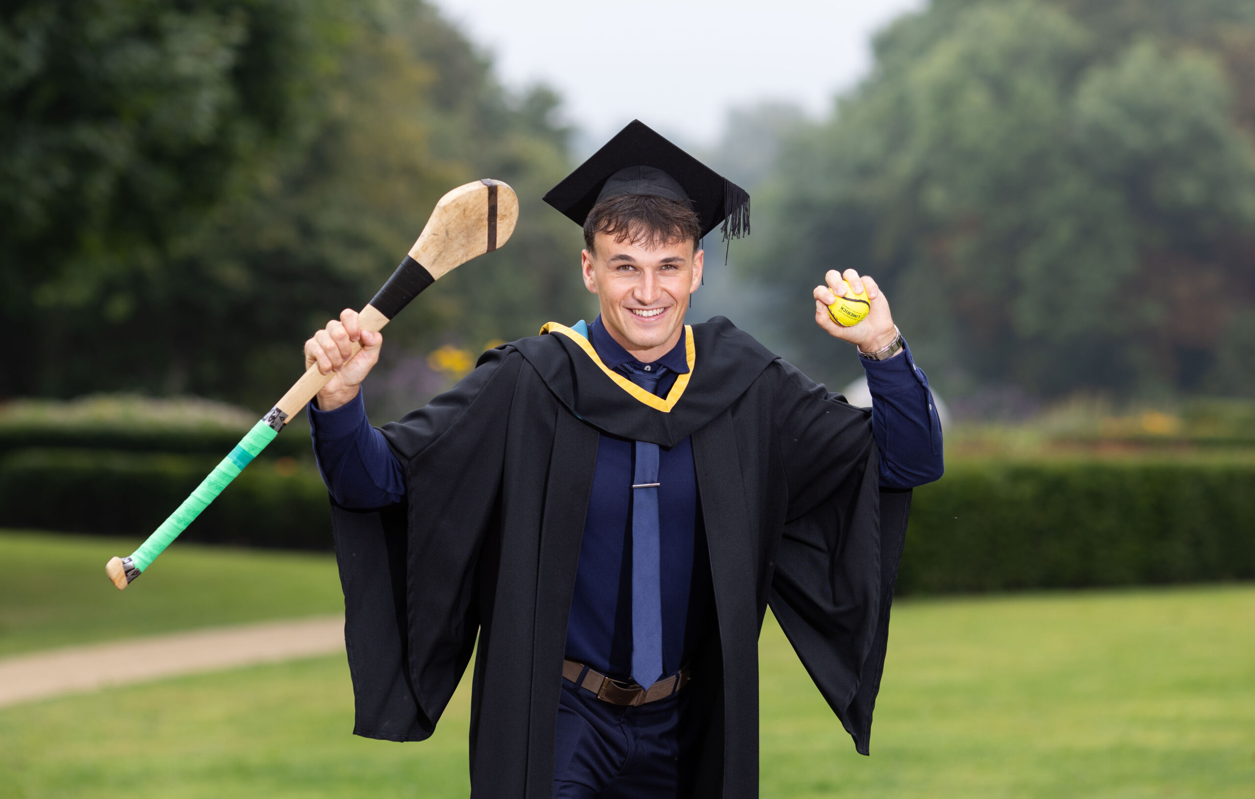 Limerick senior hurling star and All-Ireland Man of the Match, Cathal O'Neill, continued his sporting success as he graduated with a BSc in Physical Education with Irish from University of Limerick. He joined more that 3,000 students graduating this week as part of the University's autumn conferring ceremonies. Picture by Alan Place