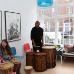 Pictured at a drumming workshop in celebration of Africa Day at Narrative 4. Picture: Orla McLaughlin/ilovelimerick.