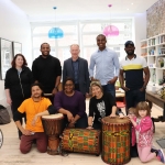 Pictured at a drumming workshop in celebration of Africa Day at Narrative 4. Picture: Orla McLaughlin/ilovelimerick.