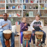 Pictured at a drumming workshop in celebration of Africa Day at Narrative 4. Picture: Orla McLaughlin/ilovelimerick.