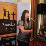 Pictured at the Savoy hotel for the launch of the smash-hit musical Angela’s Ashes is actor Jacinta Whyte singing a song from the musical. Picture: Conor Owens/ilovelimerick.