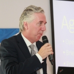 John Delaney, CEO of the FAI giving a speech at the Ballynanty Rovers AFC Development Launch in Thomond Park August 8, 2018. Picture: Sophie Goodwin/ilovelimerick.