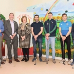 Pictured at the Launch of the Bedford Row Family Project's pre-qualifier competition held on May 18th for the JP McManus Pro-AM 2020 are Project Leader Larry De Cléir, Dr Liam Brown, LIT, Maria Byrne, Tommy Barrett, Kevin Downes,  Conor Ennis and Seanie Tobin. Picture: Conor Owens/ilovelimerick.