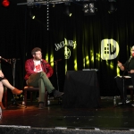 Pictured at Dolan’s Warehouse for the Live Blindboy Podcast with special guests Ella Daly,  producer of Bread not Profits, and Cian Prendiville, Limerick Soviet Centenary Committee. Picture: Conor Owens/ilovelimerick.