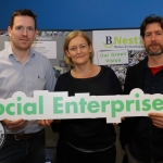 Pictured at the BNest Social Enterprise Incubator Showcase 2019 at Nexus Innovation Centre, UL was Shane Craul, Our Green Vision; Sarah Miller, Rediscovery Centre; Colm Galvin, Limerick and Clare Education and Training Board. Picture: Conor Owens/ilovelimerick.