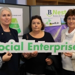 Pictured at the BNest Social Enterprise Incubator Showcase 2019 at Nexus Innovation Centre, UL was Carmel Cuddy, Bereft.ie, Joanna Griffin and Martha Lannin, Kildimo. Picture: Conor Owens/ilovelimerick.