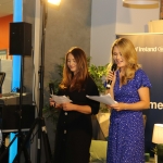 Speaking at the panel discussion for Wellness in the Workplace in Bank of Ireland Limerick are the founders of BEO Sharon Connellan and Aoibhin Garrihy. Picture: Conor Owens/ilovelimerick.