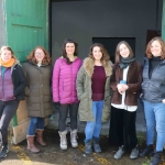 Pictured at the Cleeves Condensed Milk Factory are cast-members Amy Burke, Ella Daly, Lucia Smith, Georgina Miller, Martha Quinn and  Blake. Picture: Conor Owens/ilovelimerick.