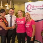 Pictured at the Pink Ribbon event for Breast Mid-West Symptomatic Breast Service University hospital Limerick at Hook and Ladder Lower Williams Street were: Caroline Moloney, Oliver Moloney, Aisling Meehan and Sarah Moloney, Hook and Ladder. Picture: Cian Reinhardt/ilovelimerick