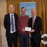 James O'Connor accepts the award for 2nd place in the Killmallock area modern category on behalf of St Mary's Burial Ground, Meanus, from Gordon Daly, Director of Services Limerick City and County Council and Deputy Mayor Noel Gleeson. The Annual Burial Ground Awards took place at the Woodlands House Hotel, Adare