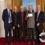 Jody Heffernan, David Cahill and Pat Dalton accept the award for 2nd place in the Newcastle West area modern category on behalf of Calvary Cemetery, Newcastle West, from Gordon Daly, Director of Services Limerick City and County Council and Deputy Mayor Noel Gleeson. The Annual Burial Ground Awards took place at the Woodlands House Hotel, Adare