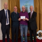 John Keane and Michael Gleeson accept the award for 1st place in the Annacotty region ancient category on behalf of Raheen Graveyard from Gordon Daly, Director of Services Limerick City and County Council and Deputy Mayor Noel Gleeson. The Annual Burial Ground Awards took place at the Woodlands House Hotel, Adare