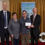 Noreen and Martin Tobin accept the award for 2nd place in the Kilmallock area ancient category on behalf of Kilflyn Burial Ground from Gordon Daly, Director of Services Limerick City and County Council and Deputy Mayor Noel Gleeson. The Annual Burial Ground Awards took place at the Woodlands House Hotel, Adare