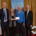 Kathleen O'Shea and Kevin Storan accept the award for 2nd place in the Rathkeale/Adare area ancient category on behalf of Ballinakill Burial Ground, Kilfinny from Gordon Daly, Director of Services Limerick City and County Council and Deputy Mayor Noel Gleeson. The Annual Burial Ground Awards took place at the Woodlands House Hotel, Adare
