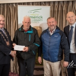 John O'Brien and Eugene Madigan, Colmanswell Burial Ground, receives the 3rd Place Award in the Cappamore/Kilmallock Modern Category from Cathaoirleach Adare/Rathkeale Municipal District Kevin Sheahan and Gordon Daly, Director of Community Development Limerick City and County Council, at the Burial Ground Awards at Fitzgerald's Woodlands House Hotel and Spa, Adare