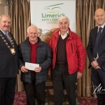 Gerard Noonan and John Keane, Inch St. Laurence Burial Ground, receives the 1st Place Award in the Cappamore/Kilmallock Modern Category from Cathaoirleach Adare/Rathkeale Municipal District Kevin Sheahan and Gordon Daly, Director of Community Development Limerick City and County Council, at the Burial Ground Awards at Fitzgerald's Woodlands House Hotel and Spa, Adare