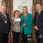 Celia O'Connell and Tina Behan, Kilmeedy Burial Ground, receives the 1st Place Award in the Newcastle West Modern Category from Cathaoirleach Adare/Rathkeale Municipal District Kevin Sheahan and Gordon Daly, Director of Community Development Limerick City and County Council, at the Burial Ground Awards at Fitzgerald's Woodlands House Hotel and Spa, Adare