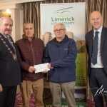 Patrick Mullins and John Mullins, Rathronan Burial ground, receives the 2nd Place Award in the Newcastle West Ancient category from Cathaoirleach Adare/Rathkeale Municipal District Kevin Sheahan and Gordon Daly, Director of Community Development Limerick City and County Council, at the Burial Ground Awards at Fitzgerald's Woodlands House Hotel and Spa, Adare